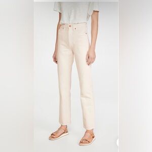 Like new SLVRLAKE Ecru off white London Straight Leg Jeans